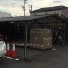 台風被害の自転車置き場